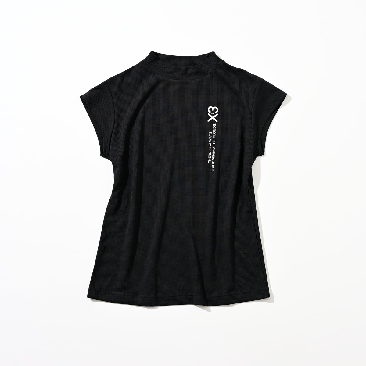 新品未使用品　KI-X THREE　レディースモックネックTシャツ　Sサイズ レディースゴルフウェア 半袖シャツ｜グラフィックモックネック