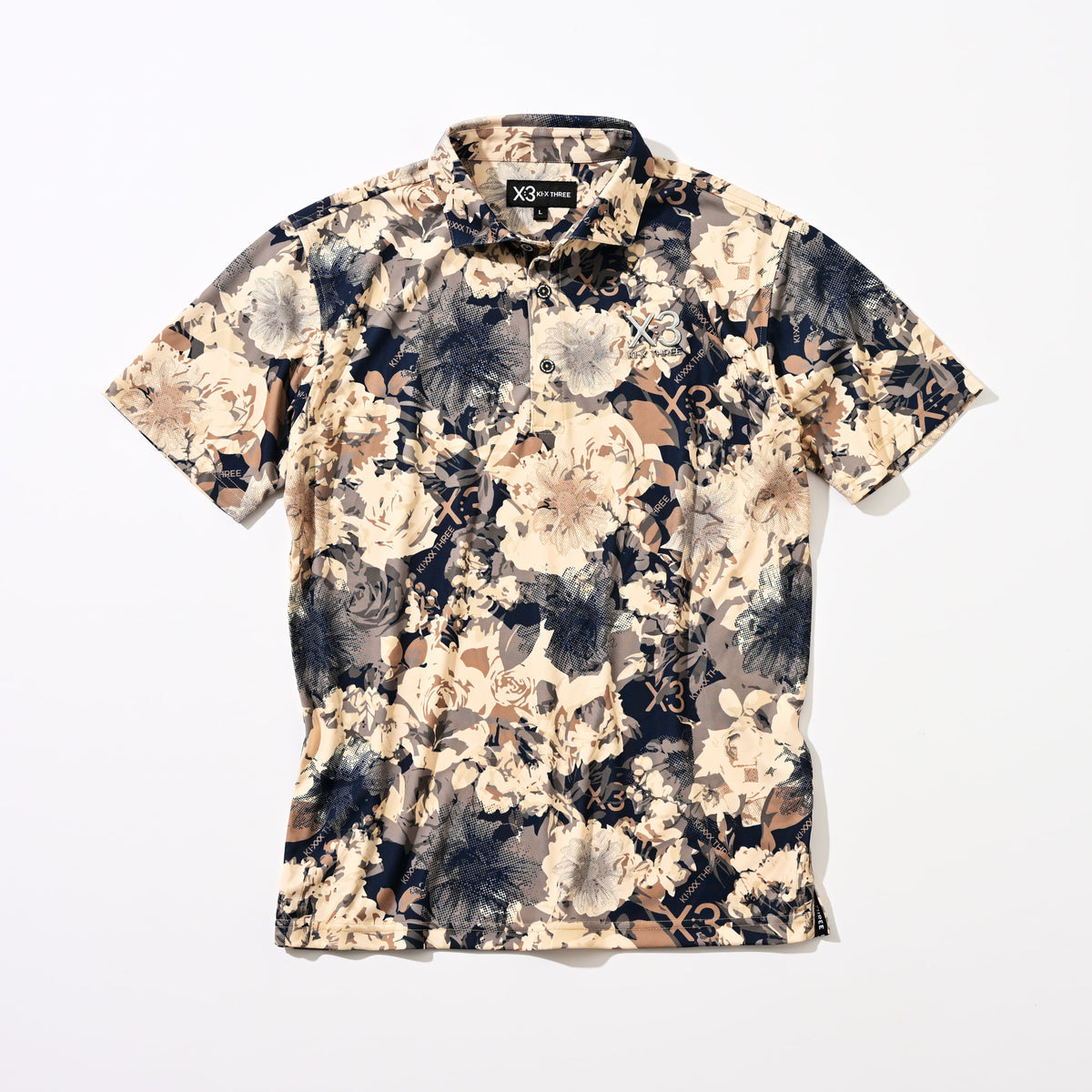 メンズゴルフウェア 半袖シャツ｜フラワーカモフラージュポロシャツ