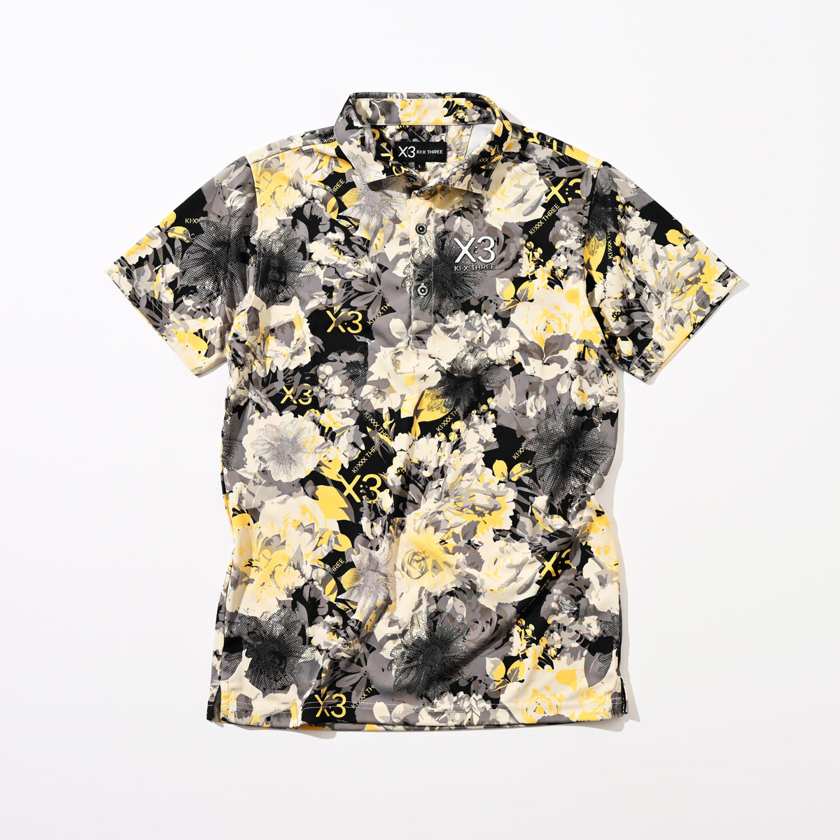 メンズゴルフウェア 半袖シャツ｜フラワーカモフラージュポロシャツ