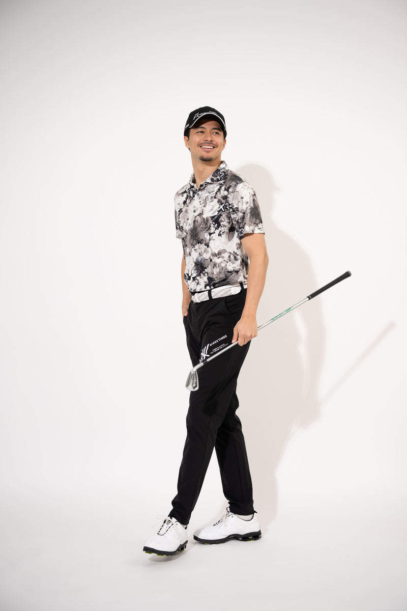 メンズゴルフウェア 半袖シャツ｜フラワーカモフラージュポロシャツ