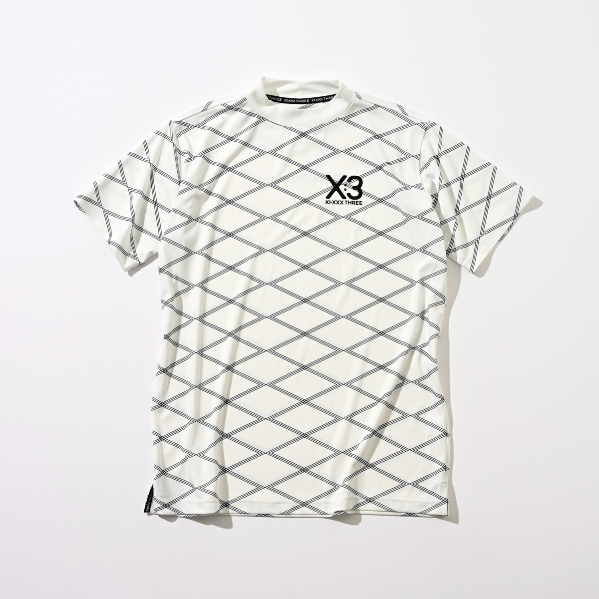 メンズゴルフウェア 半袖シャツ｜X3昇華プリントモックネックシャツ