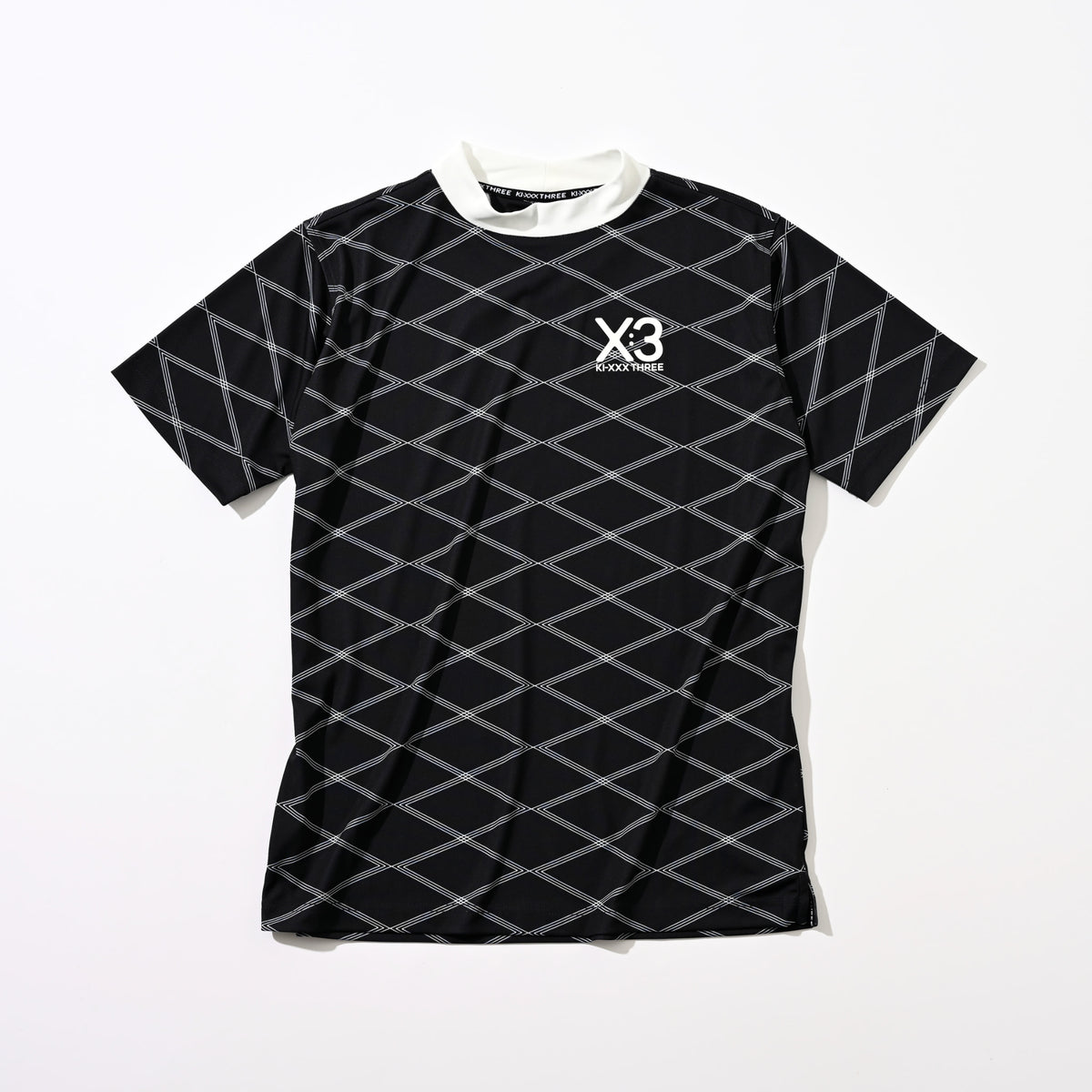 メンズゴルフウェア 半袖シャツ｜X3昇華プリントモックネックシャツ