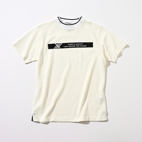 リブ襟 モックネックシャツ