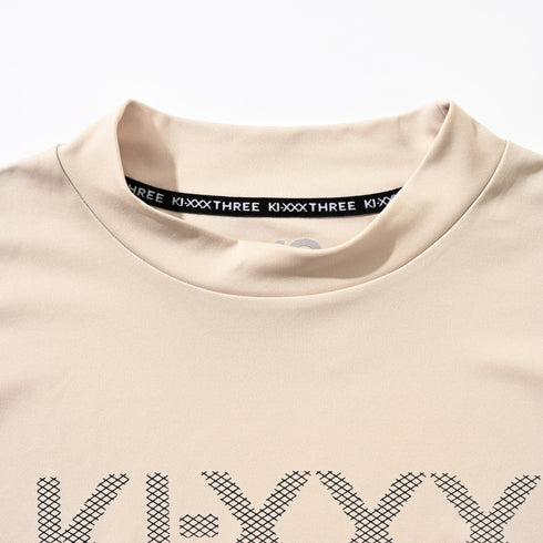 【UNISEX】変形襟グラフィックモックネックシャツ