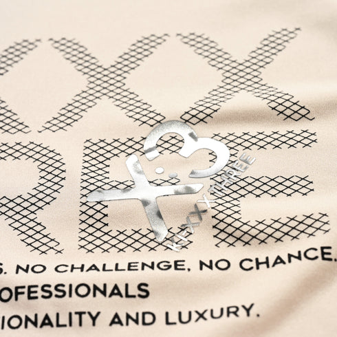 【UNISEX】変形襟グラフィックモックネックシャツ