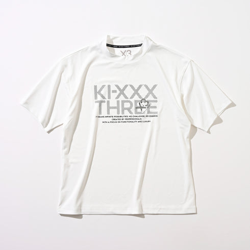 【UNISEX】変形襟グラフィックモックネックシャツ