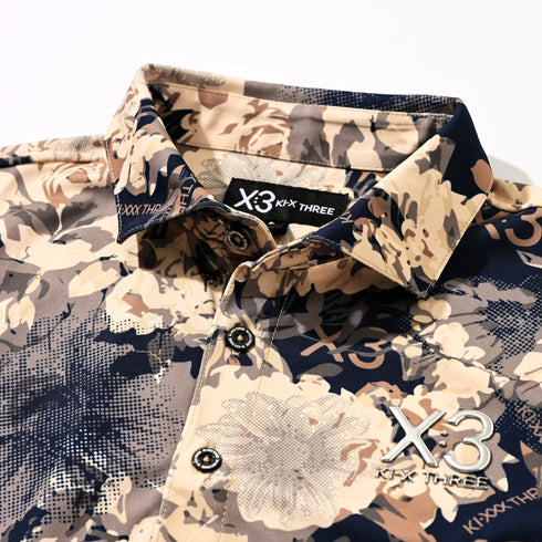 フラワーカモフラージュ ポロシャツ