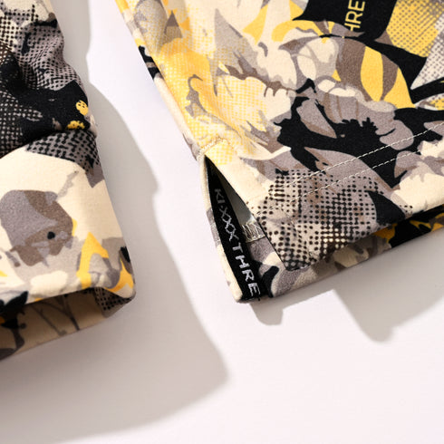 KX3オリジナル フラワープリント 起毛(ブラッシュド) モックネック シャツ