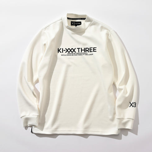 ダンボールニット ビックロゴ モックネック ロングスリーブ シャツ