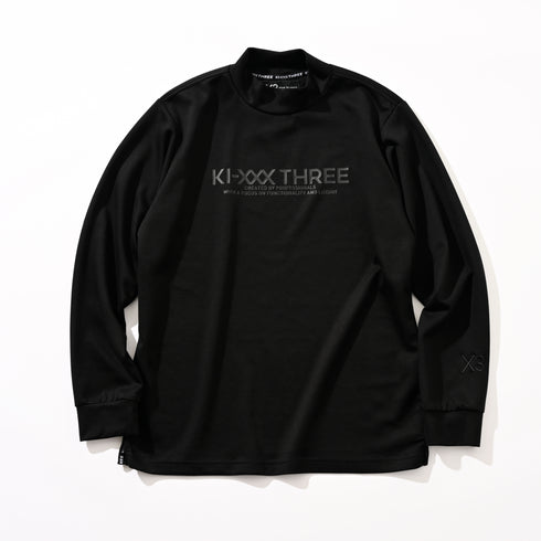 ダンボールニット ビックロゴ モックネック ロングスリーブ シャツ