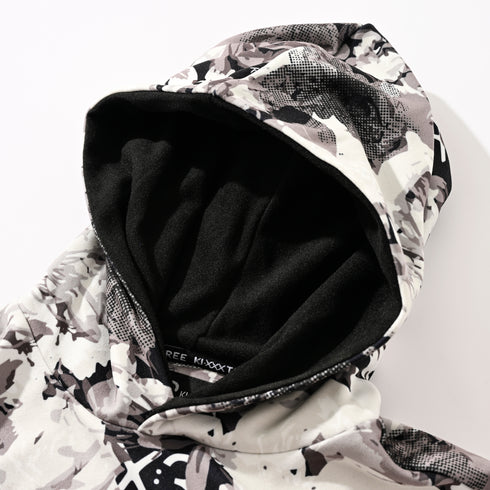 KX3オリジナル フラワープリント 起毛(ブラッシュド) フーディー