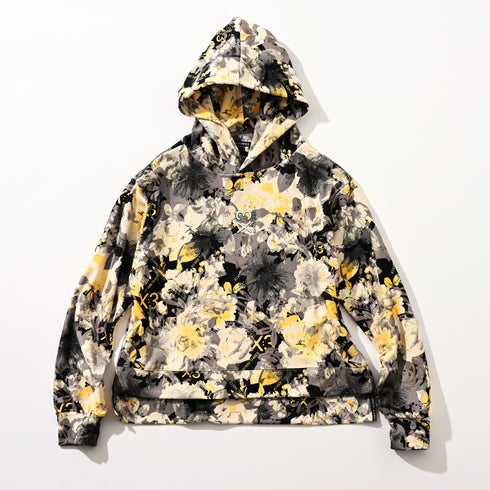 KX3オリジナル フラワープリント 起毛(ブラッシュド) フーディー