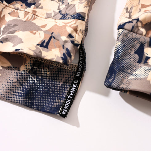 KX3オリジナル フラワープリント 起毛(ブラッシュド) フーディー