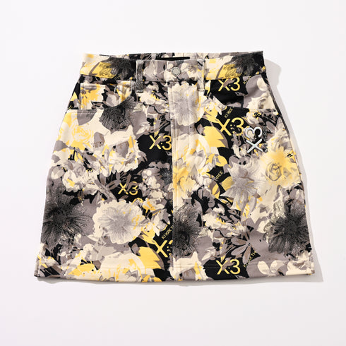 KX3オリジナル フラワープリント 起毛(ブラッシュド) 12° タイト スカート
