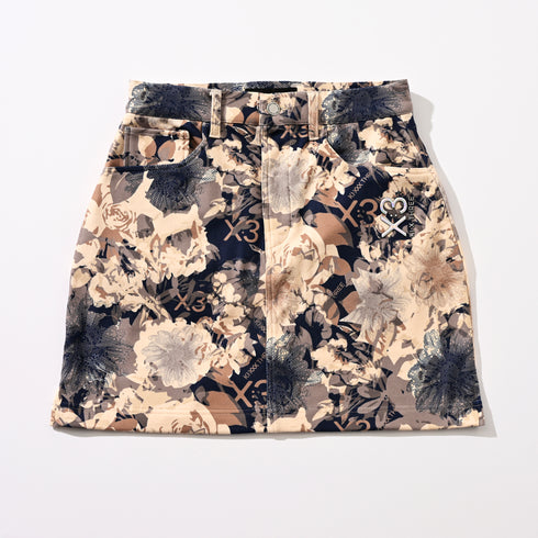 KX3オリジナル フラワープリント 起毛(ブラッシュド) 12° タイト スカート