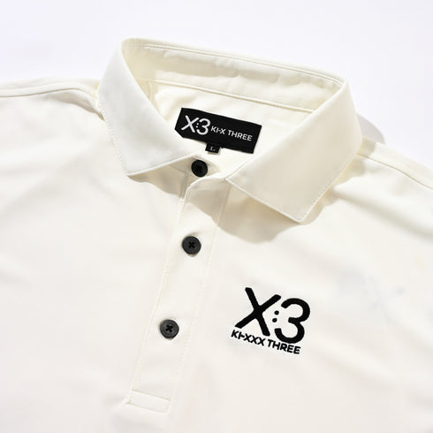 ワイドスプレット袖アクセントポロ