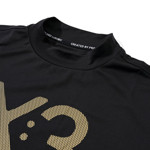 X柄ロゴモックネック