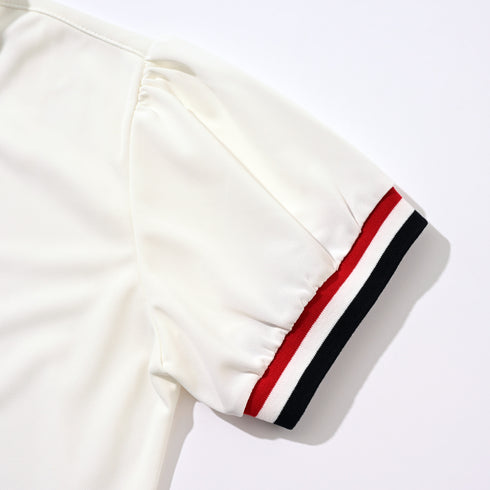 パフスリーブトリコカラーポロ