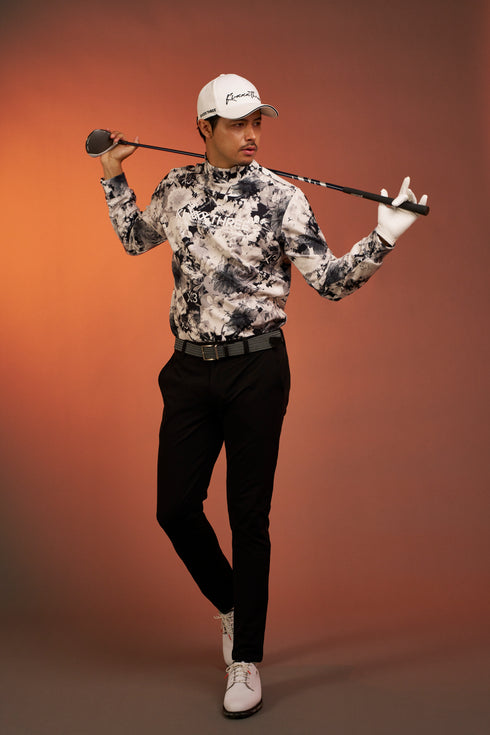 KX3オリジナル フラワープリント 起毛(ブラッシュド) モックネック シャツ