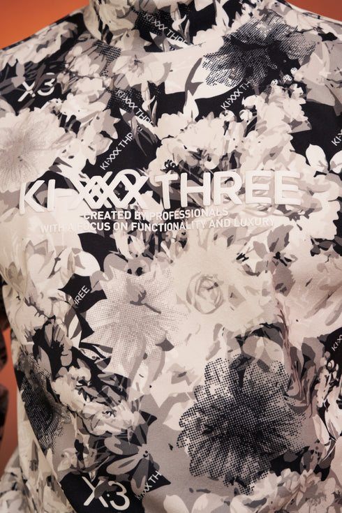 KX3オリジナル フラワープリント 起毛(ブラッシュド) モックネック シャツ
