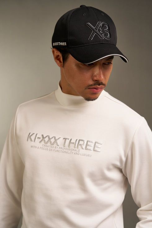 ダンボールニット ビックロゴ モックネック ロングスリーブ シャツ