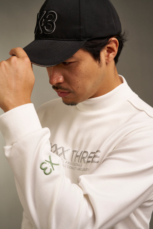 ダンボールニット ビックロゴ モックネック ロングスリーブ シャツ