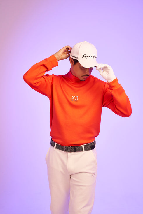 ストレッチニット モックネック ロングスリーブ シャツ