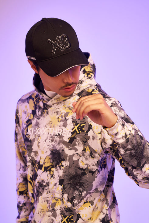 KX3オリジナル フラワープリント 起毛(ブラッシュド) フーディー