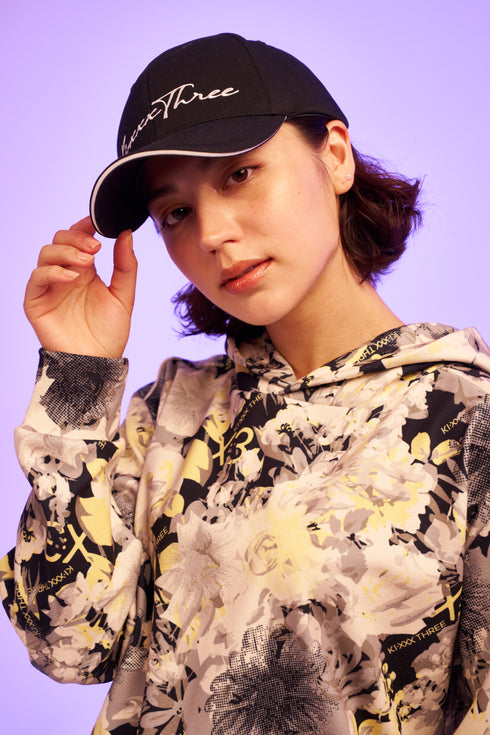 KX3オリジナル フラワープリント 起毛(ブラッシュド) フーディー