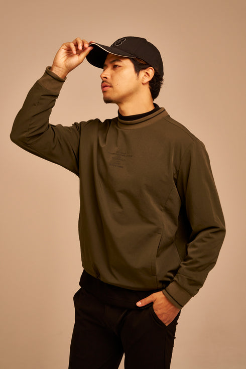 ダブルフェイス ストレッチ クルーネック ウインドブレーカー