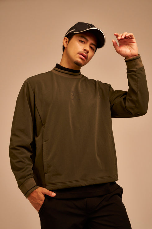 ダブルフェイス ストレッチ クルーネック ウインドブレーカー