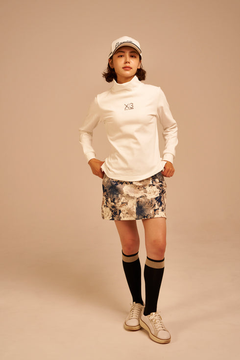 KX3オリジナル フラワープリント 起毛(ブラッシュド) 12° タイト スカート