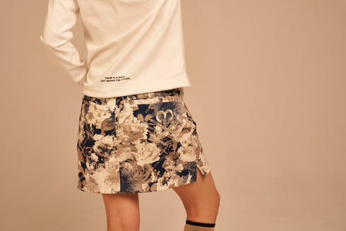 KX3オリジナル フラワープリント 起毛(ブラッシュド) 12° タイト スカート