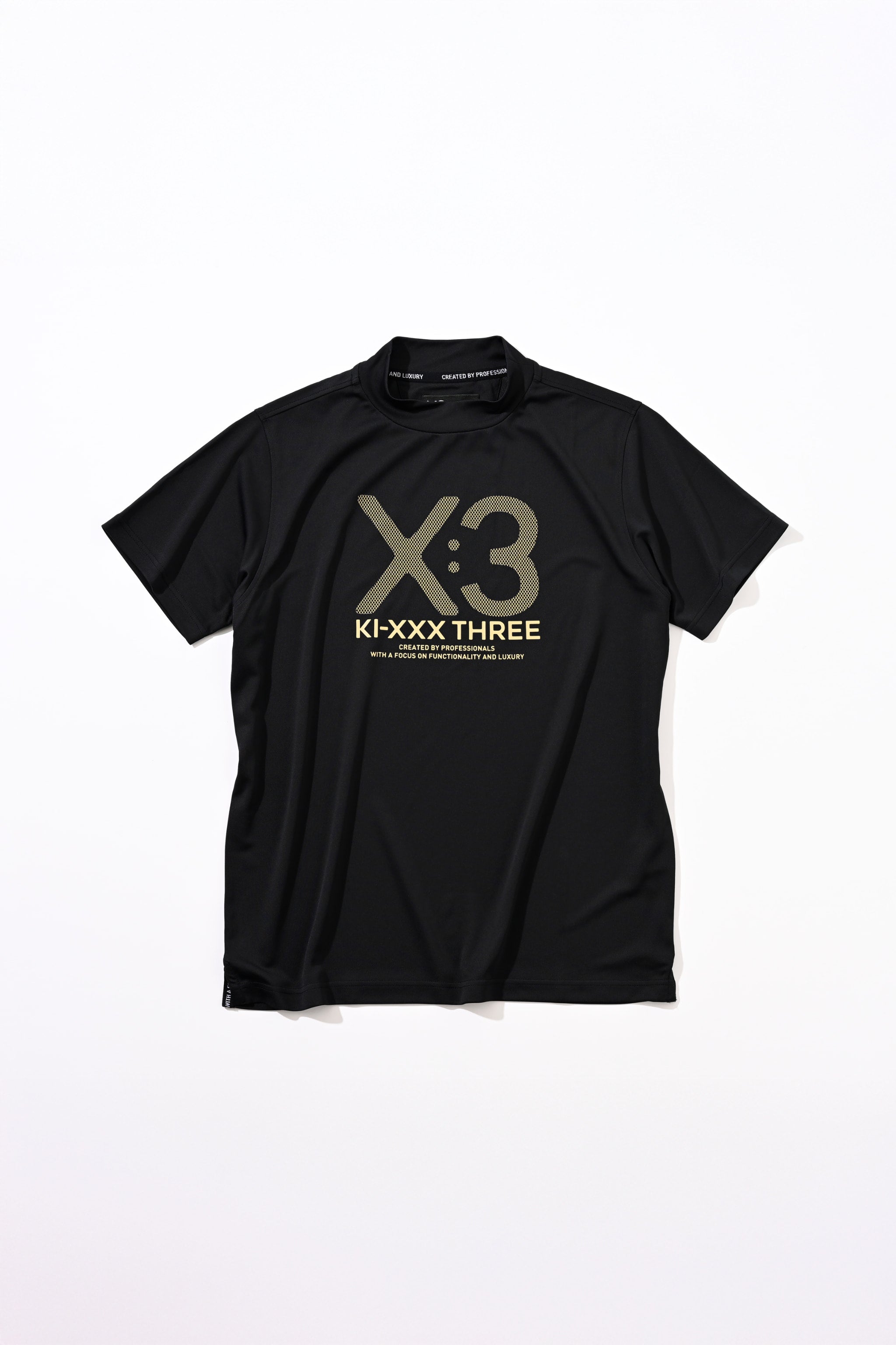 新品未使用品　KI-X THREE　レディースモックネックTシャツ　ブラック　S 新品未使用品 KI-X THREE レディースモックネックTシャツ